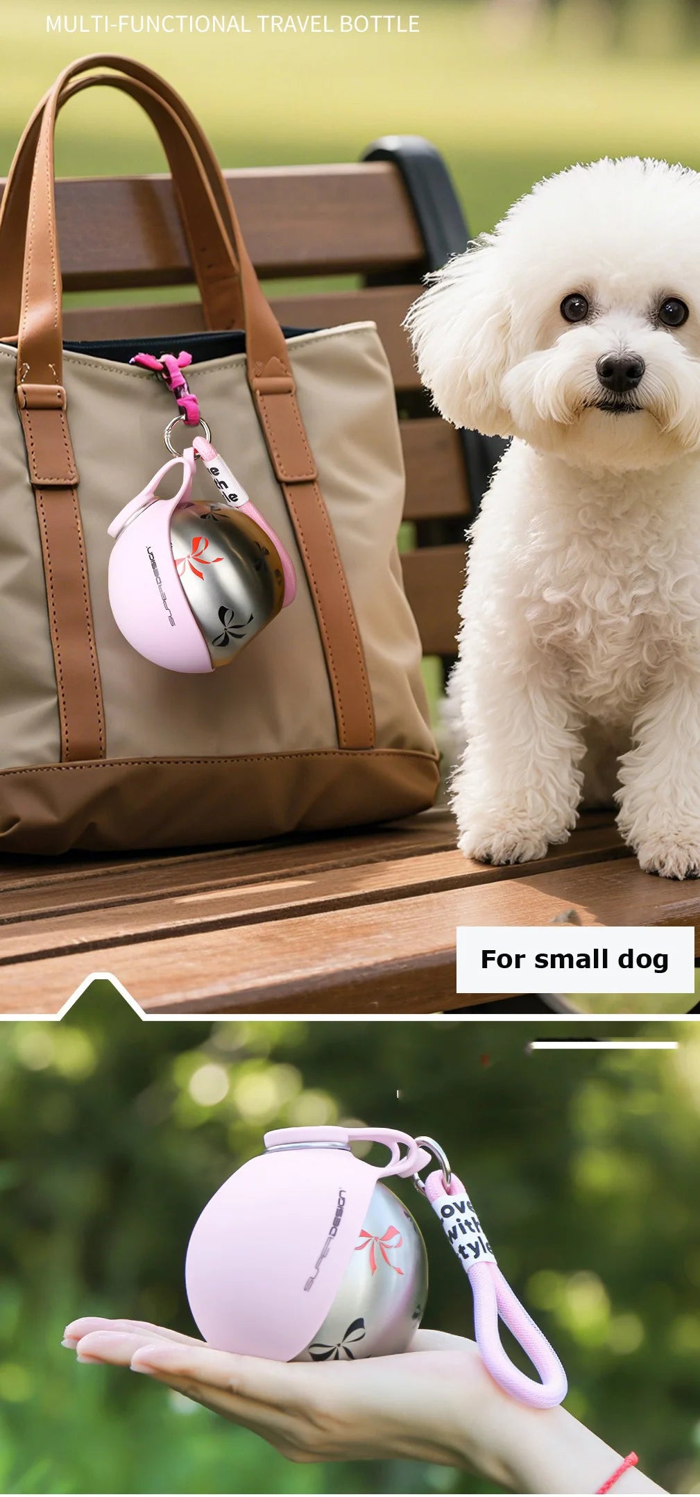 2-in-1 Tragbare Hundewasserflasche – Auslaufsicher & Kompakt für Unterwegs