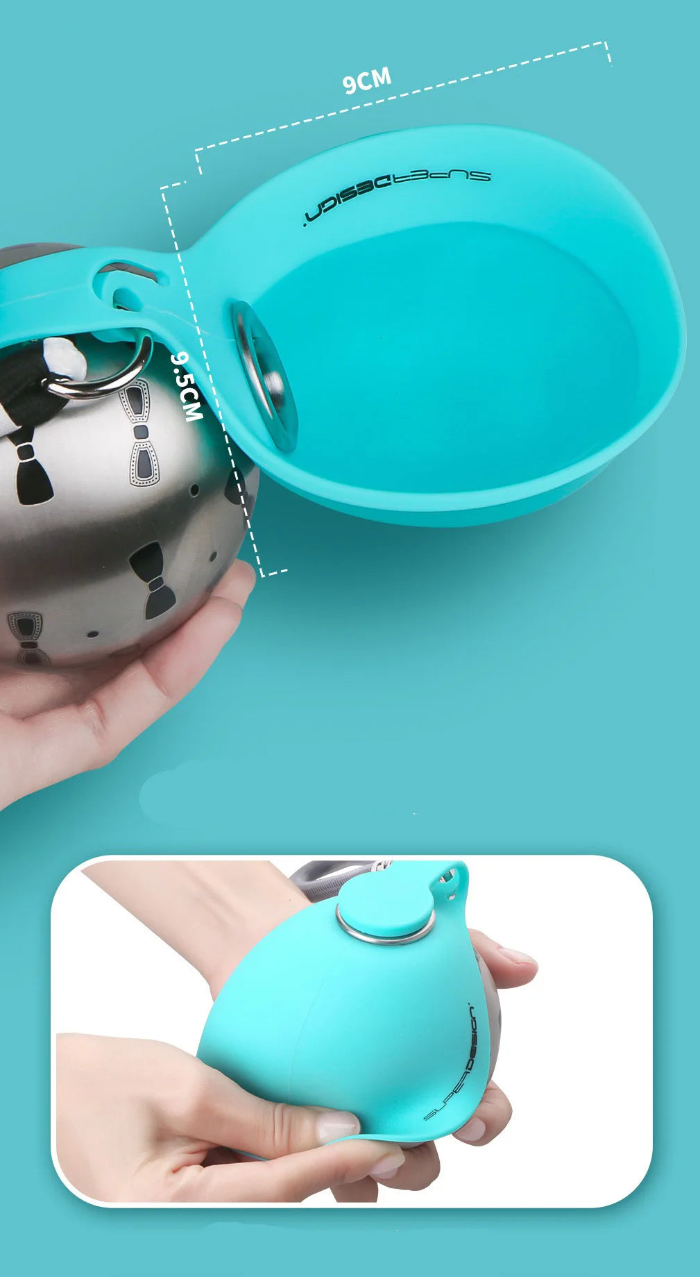 2-in-1 Tragbare Hundewasserflasche – Auslaufsicher & Kompakt für Unterwegs
